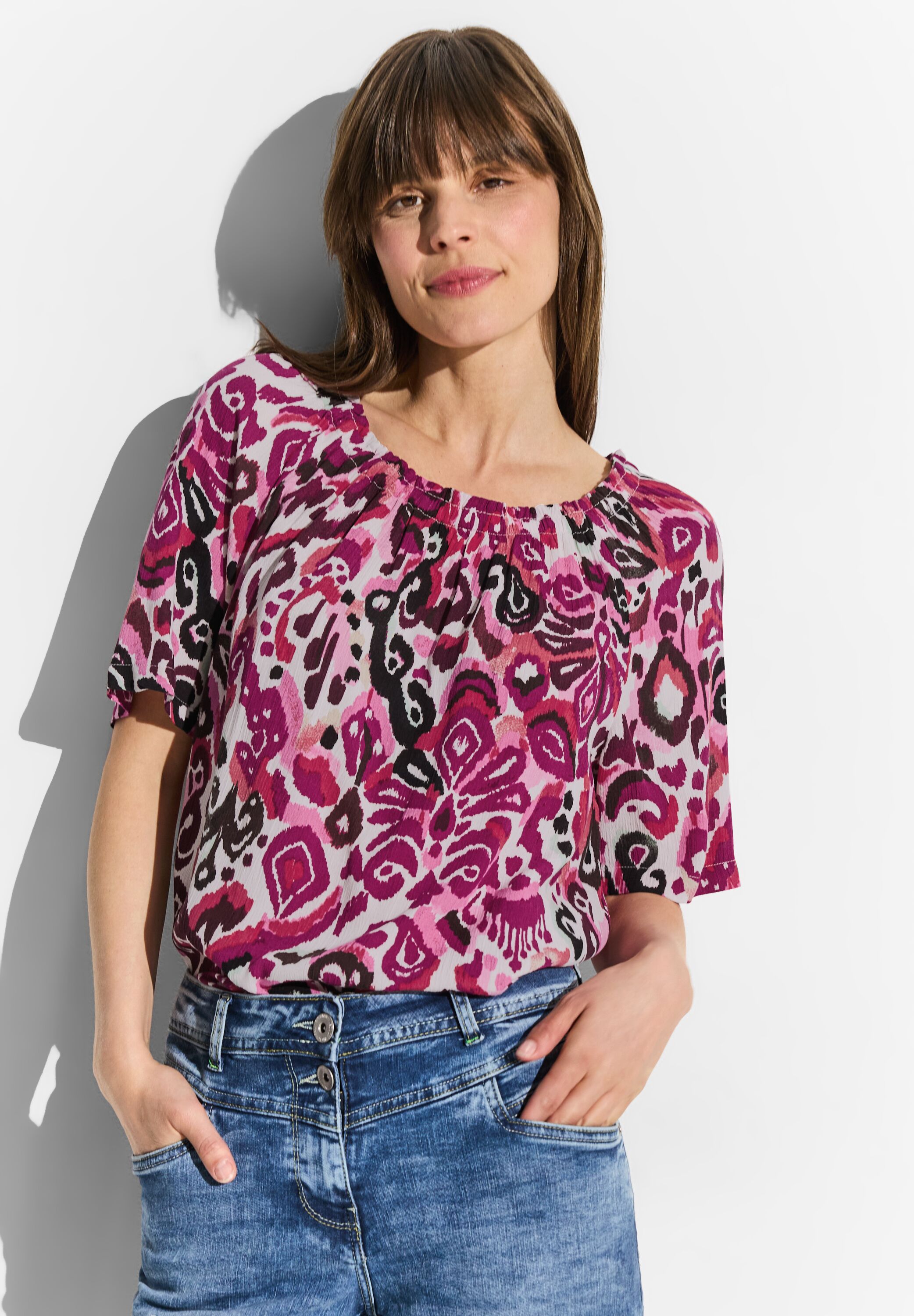 Print Carmen Bluse