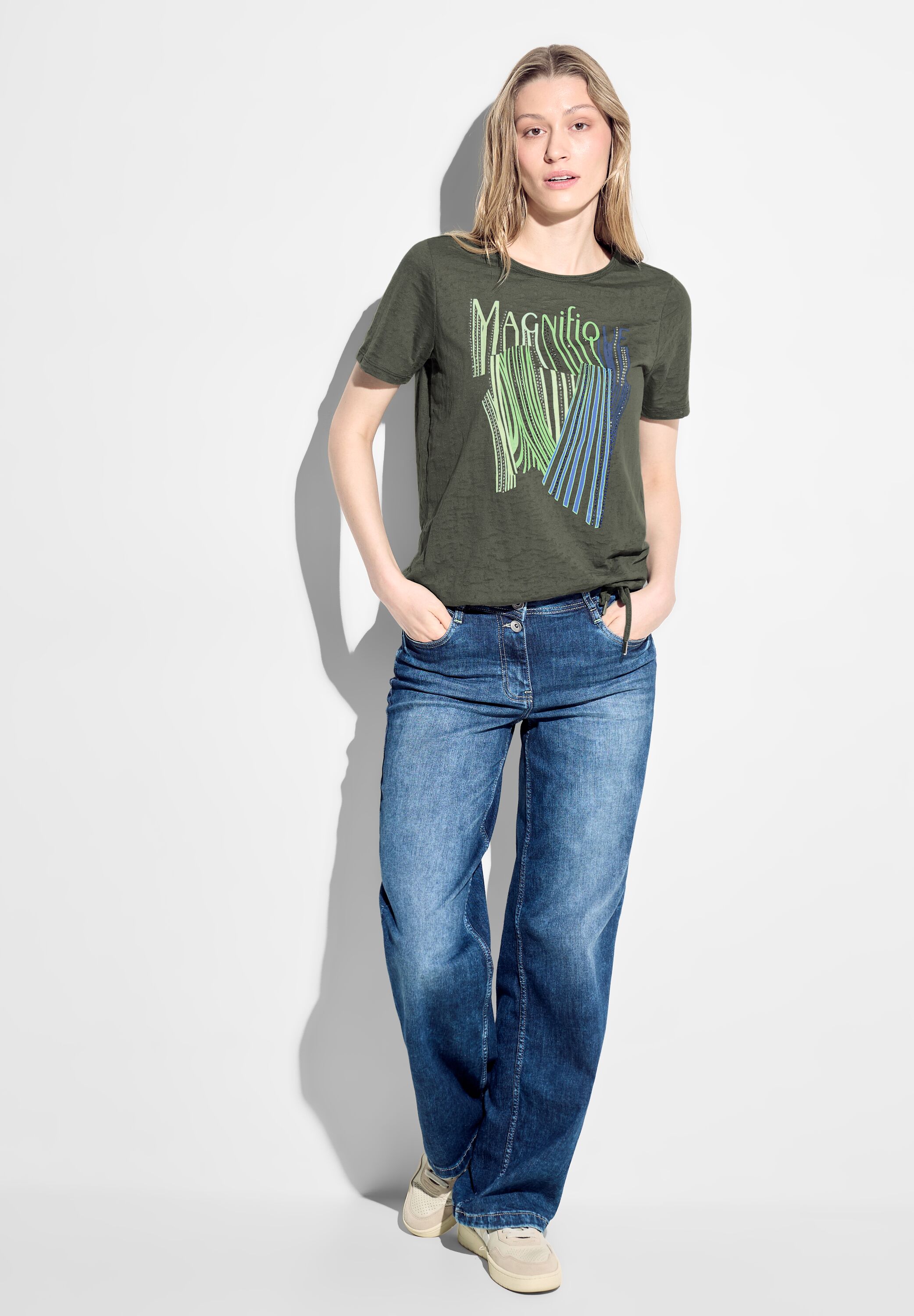 Burnout T-Shirt mit Print