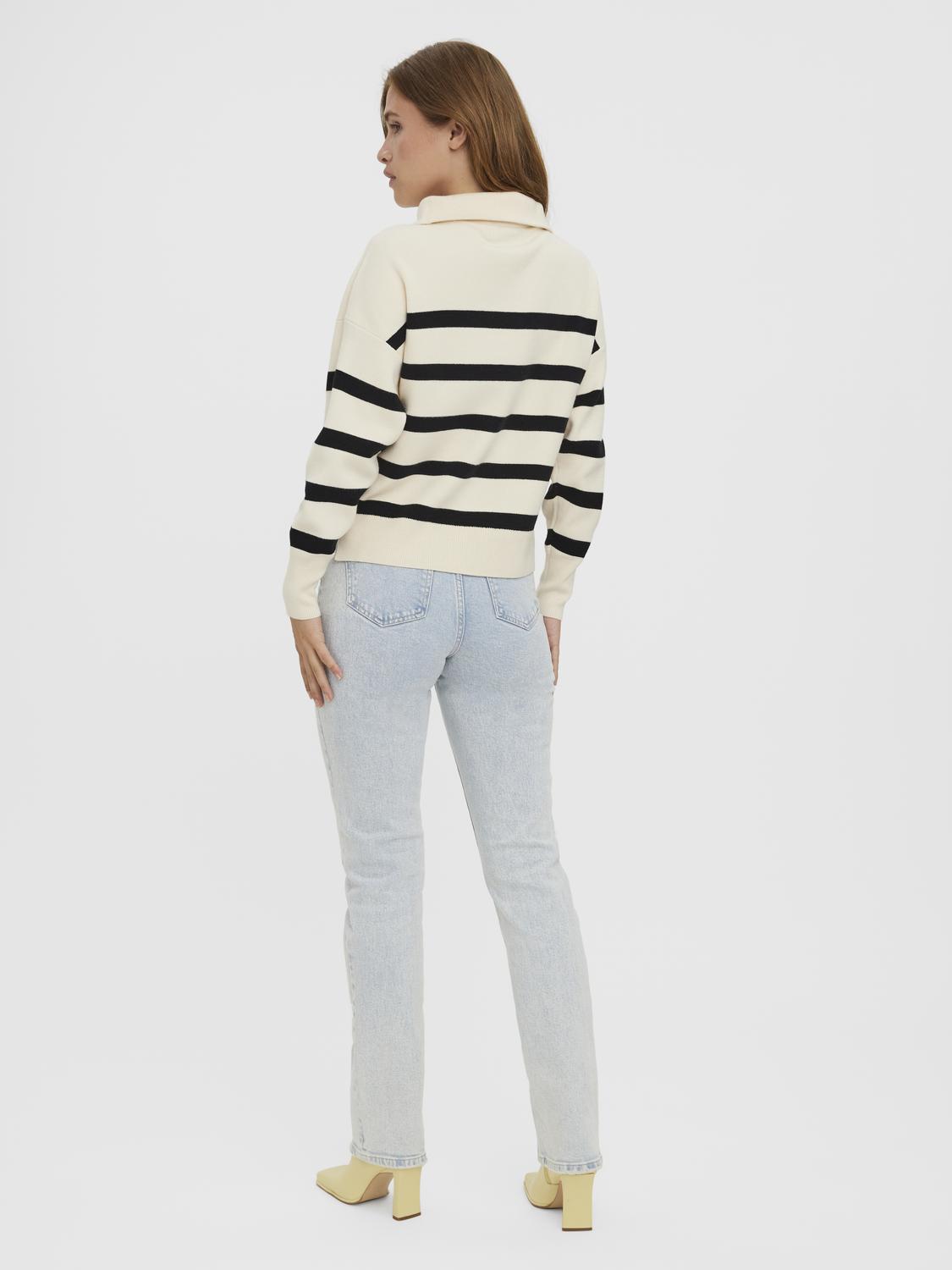 VMSABA STRIPE LS HIGHNECK BLOUSE GA NOOS