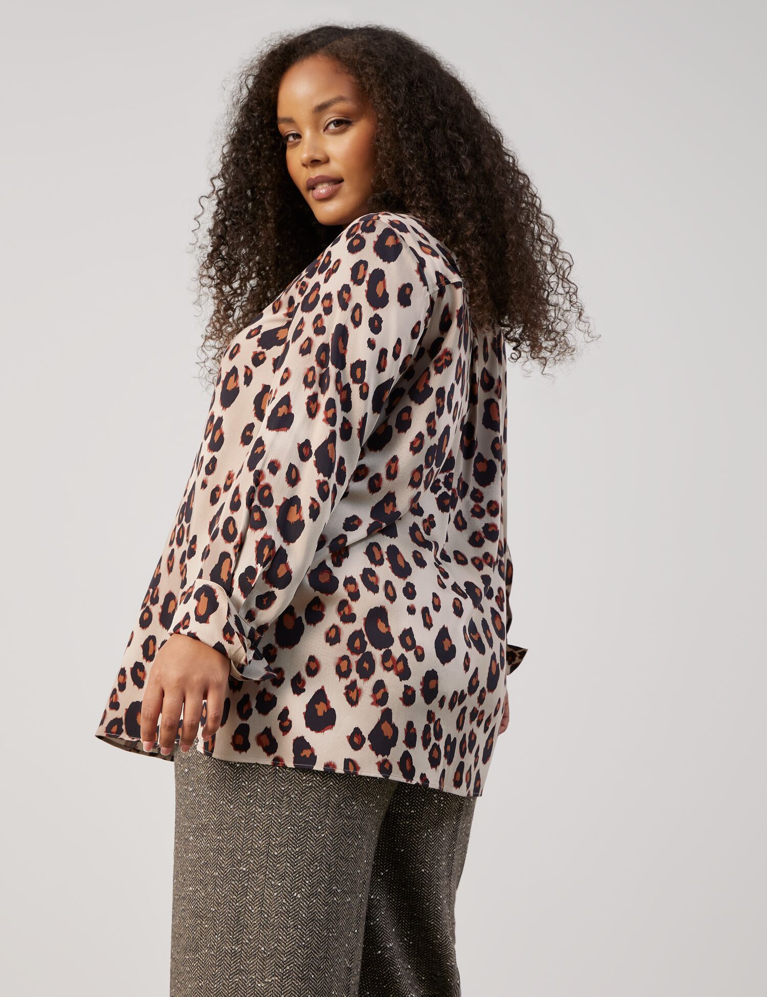 Bluse mit Leo-Print