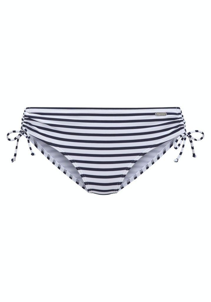 Venice Beach Bikinihose mit Raffung | marine-weiß gestreift | 44 |  4893865935626