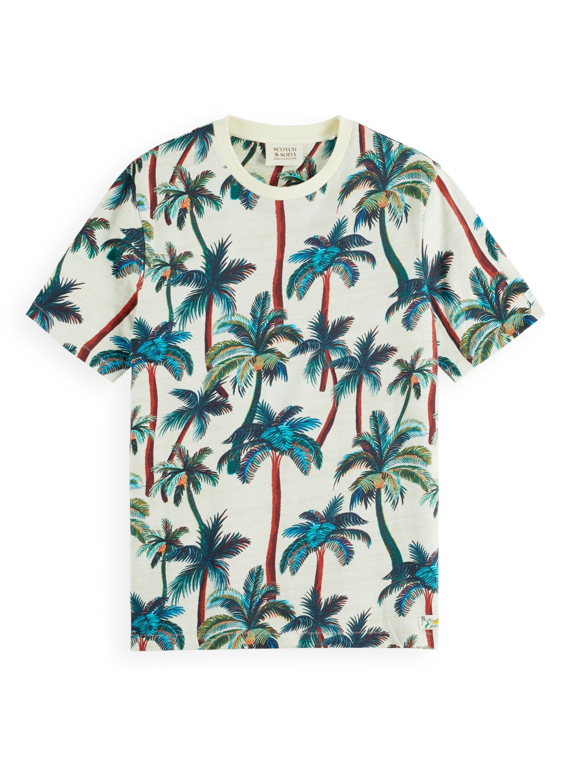 Palm-printed crewneck t-shirt