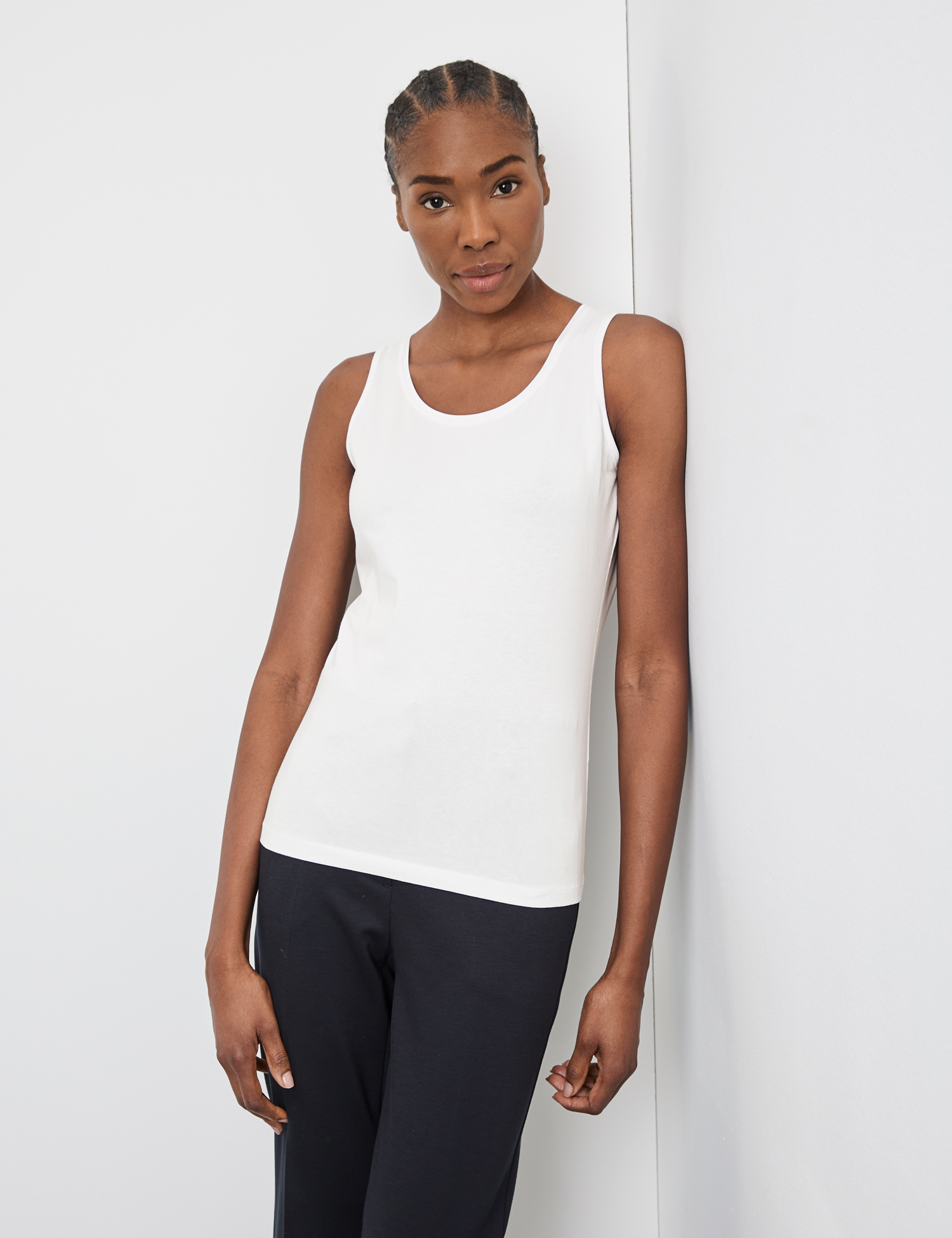 Basic Top nachhaltigem Baumwoll-Stretch