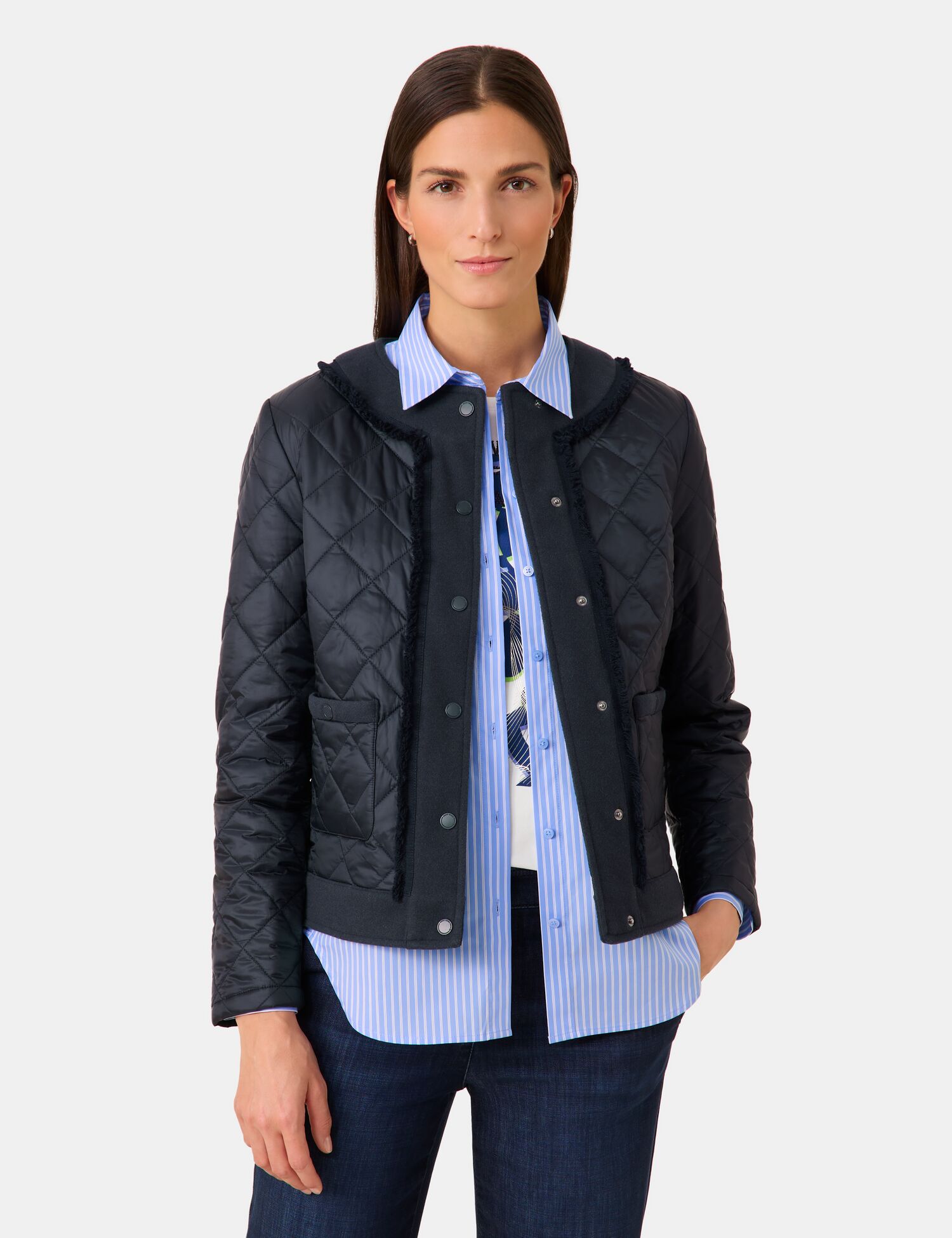 Steppjacke mit Material-Patch