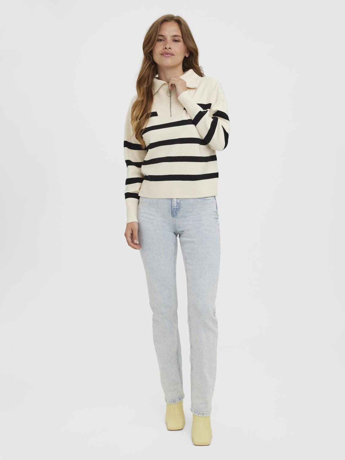 VMSABA STRIPE LS HIGHNECK BLOUSE GA NOOS