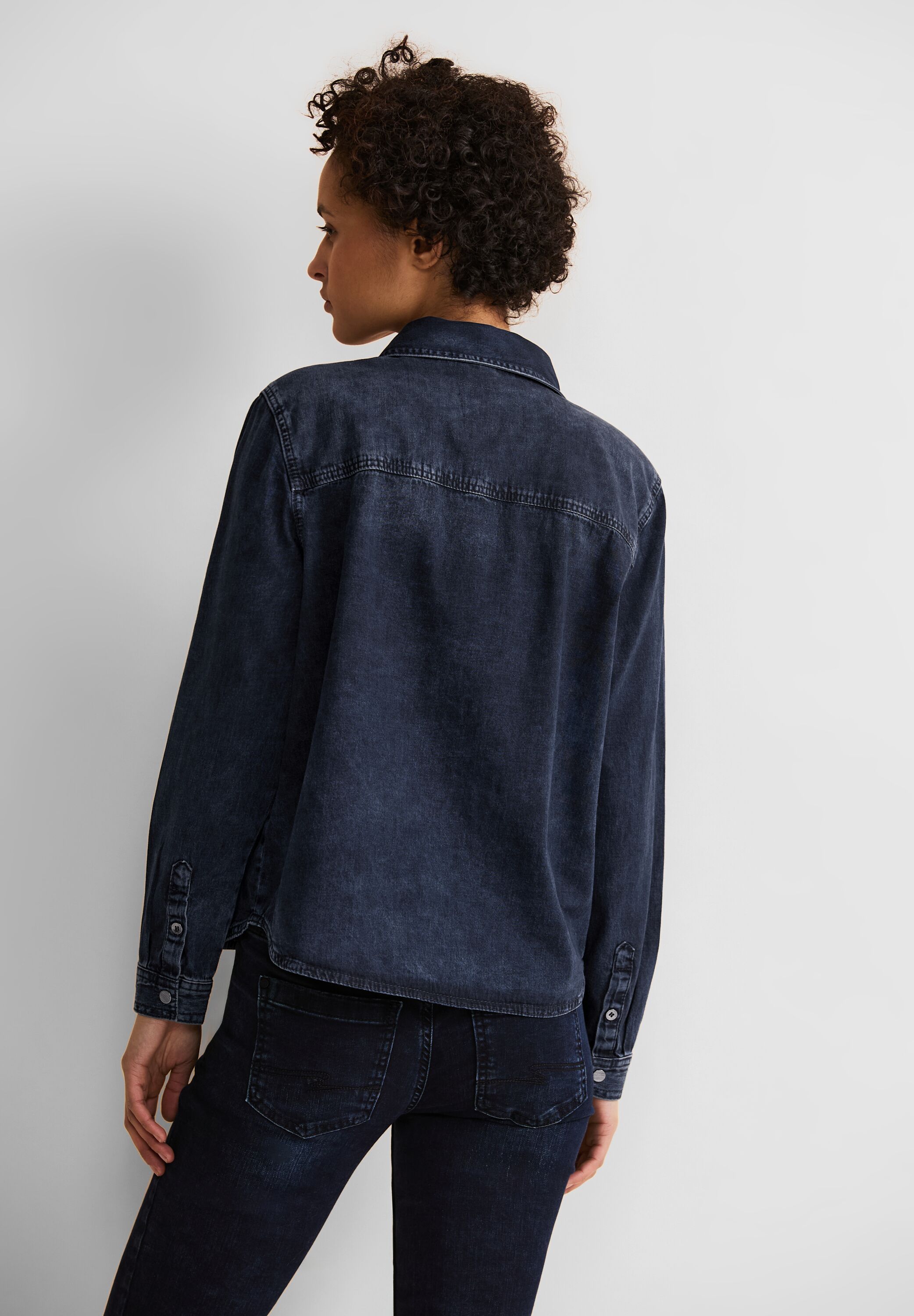 Blaue Jeansbluse